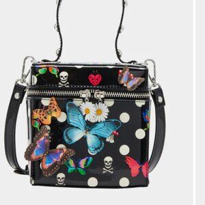 Betsey Johnson Skull Butterfly Tote Handbag - Small NEW Crossbody